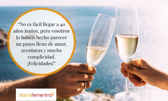 Felicitaciones para una pareja en sus bodas de rubí