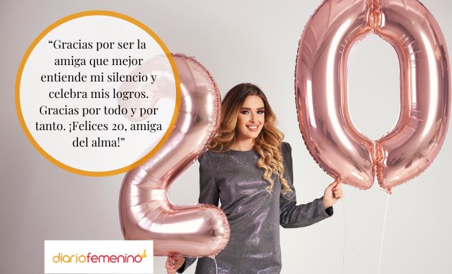 Mensajes de 20 cumpleaños para dedicar a una amiga