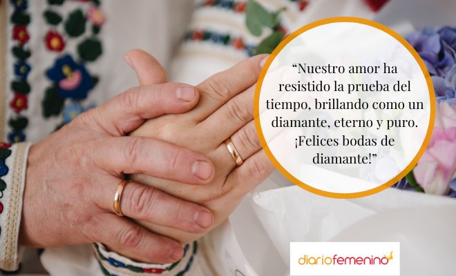 Lindos mensajes para unas bodas de diamante