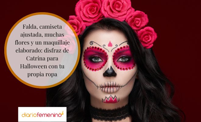 Disfraz fácil de Catrina para Halloween