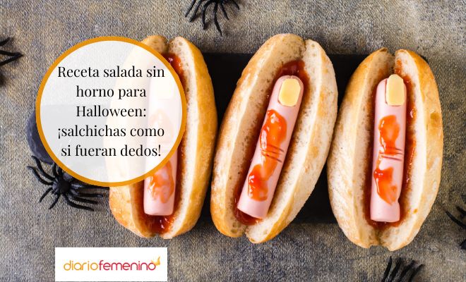 Receta de dedo de salchicha para Halloween