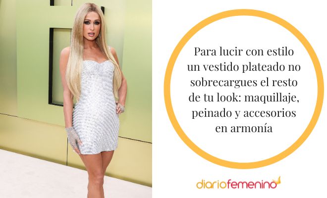 Consejos para combinar un vestido plateado