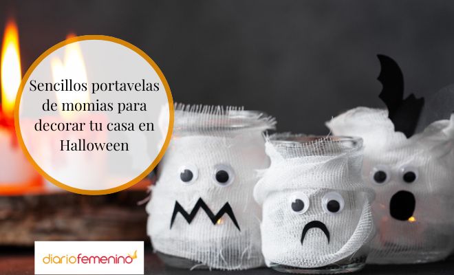 Paso a paso para elaborar portavelas de momias para casa en Halloween