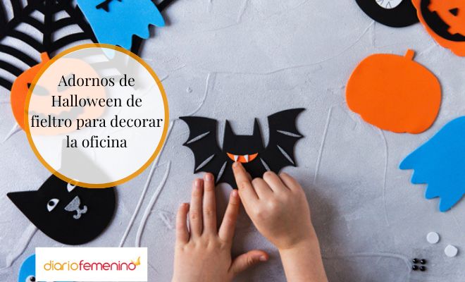 Adornos de fieltro para tu oficina en Halloween