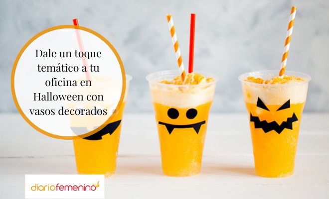 Decoración para la oficina en Halloween: vasos geniales