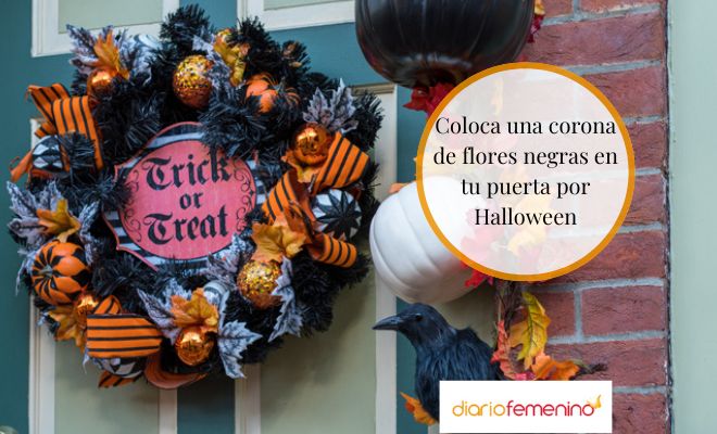 Cómo elaborar una corona negra para decorar tu puerta en Halloween