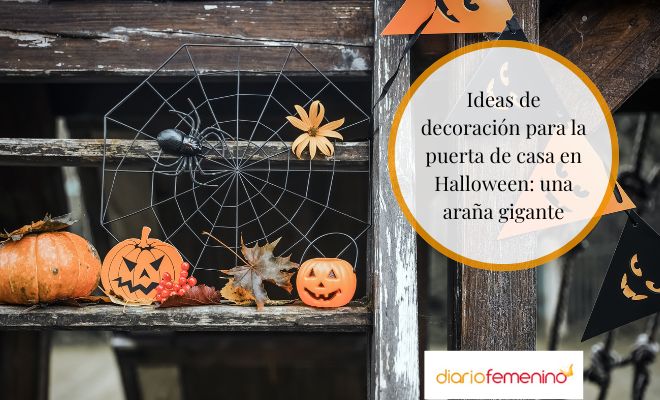 Decoración de puertas en Halloween: haz una araña gigante