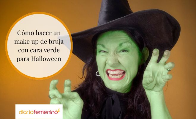 Pasos para hacer un maquillaje de bruja con cara verde para Halloween
