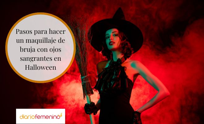 Maquillaje de bruja con ojos sangrantes paso a paso