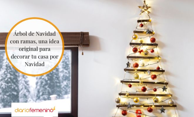 Un árbol de Navidad con ramas dará un toque original a tu casa