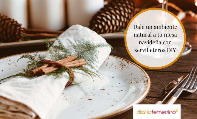 Servilleteros naturales DIY para Navidad