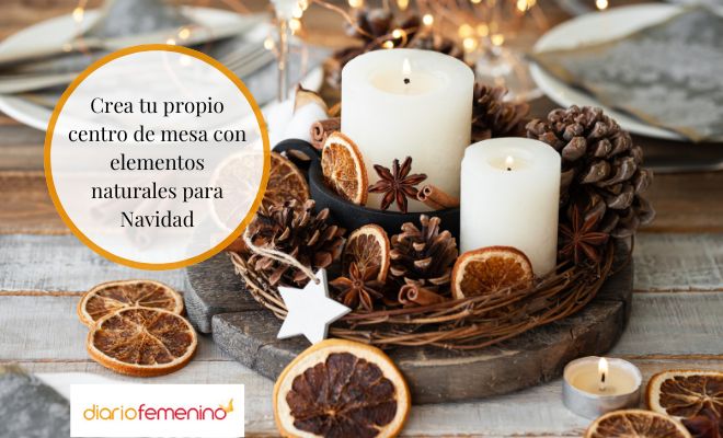 Centro de mesa rústico para Navidad