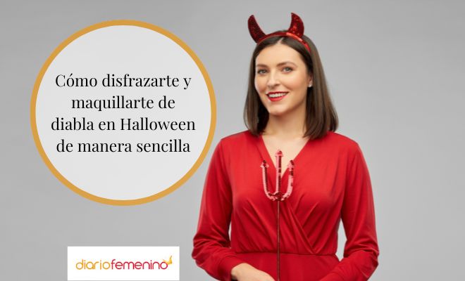 El disfraz y el maquillaje de diabla para Halloween