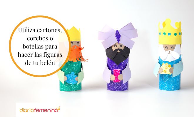 Cómo hacer las figuras del Nacimiento de Navidad con materiales reciclados