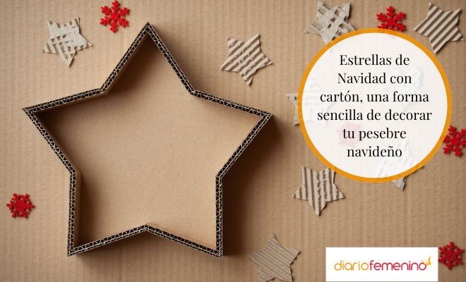 Estrellas de Navidad hechas a mano para decorar el belén de Navidad