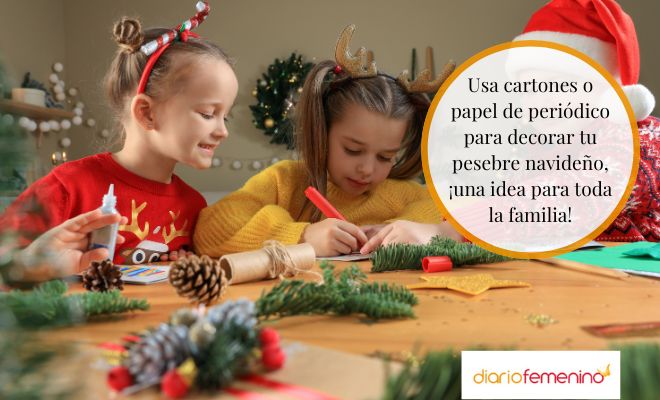 Cómo decorar un pesebre de Navidad con material reciclado