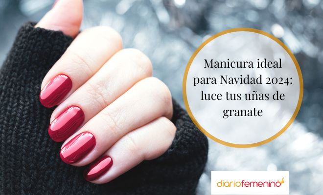 Uñas para Navidad 2024: apuesta por una manicura granate