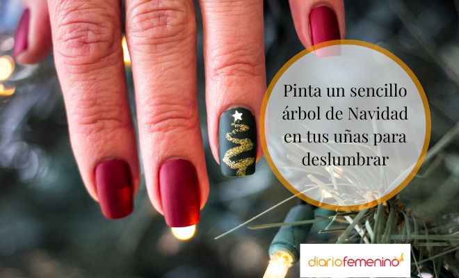 Cómo hacer un árbol de Navidad en tus uñas para Navidad