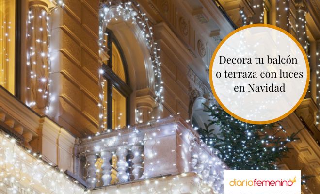 Decoración navideña para el balcón con luces