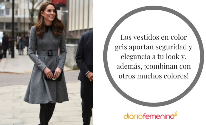 Formas de combinar un vestido gris