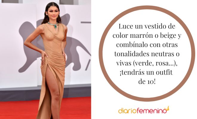 ¿Cómo combinar un vestido marrón?