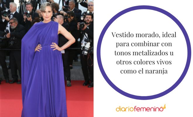 Ideas de looks con vestido morado