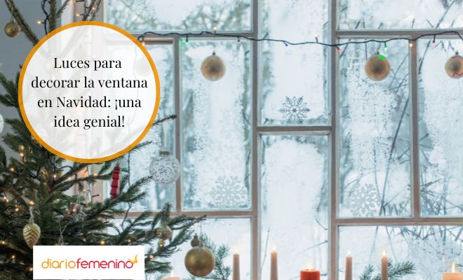 Luces para decorar la ventana en Navidad