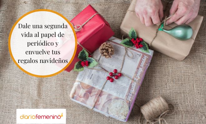 Manualidades de Navidad con papel de periódico