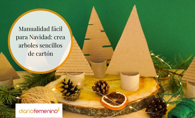 Árboles de cartón para decorar en Navidad