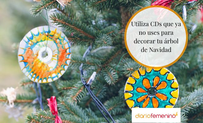 Los CDs de música antiguos son perfectos para decorar en Navidad