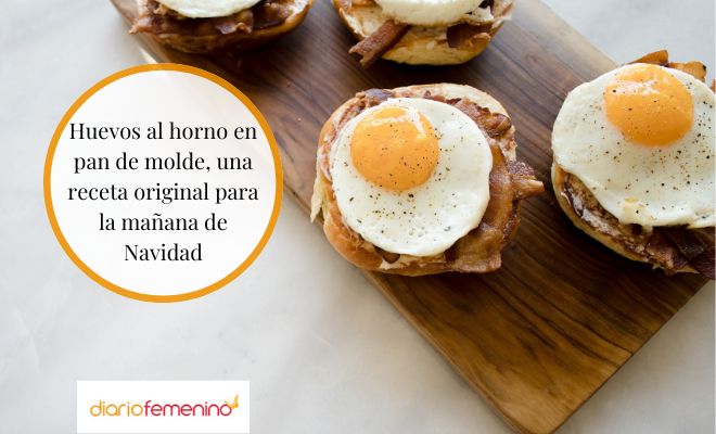 Receta de desayuno para Navidad: huevos al horno con pan de molde