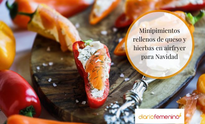 Recetas de entrantes en airfryer para Navidad: minipimientos rellenos