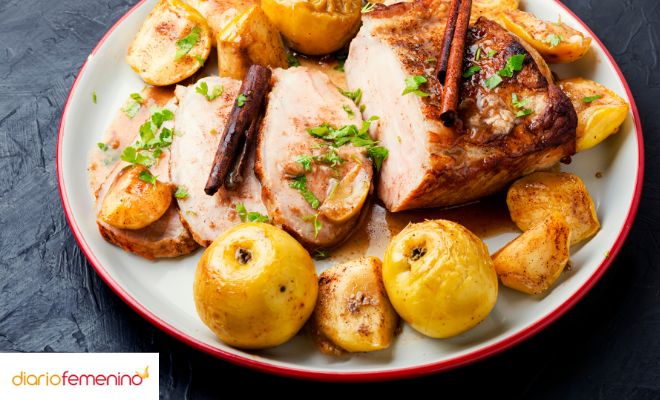 Cómo hacer lomo de cerdo con manzana