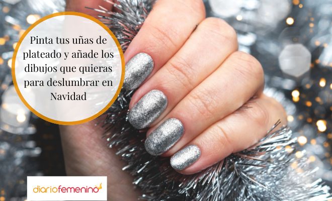 Diseños para uñas cortas en Navidad: estrellas