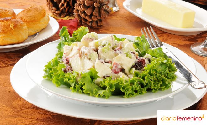 Receta de ensalada Waldorf en Navidad o Año Nuevo