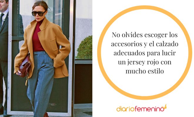 ¿Qué accesorios y calzado combinan mejor con un jersey rojo?