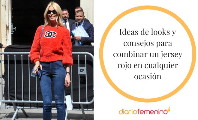 ¿Cómo combinar un jersey de color rojo?