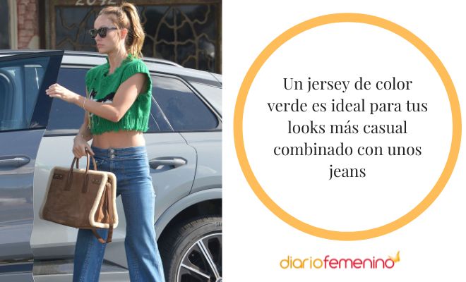 Ideas de looks con jersey verde: el outfit más casual