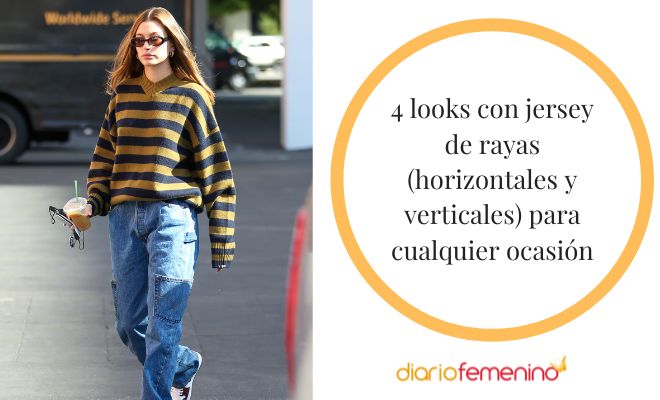 Looks para combinar un jersey de rayas