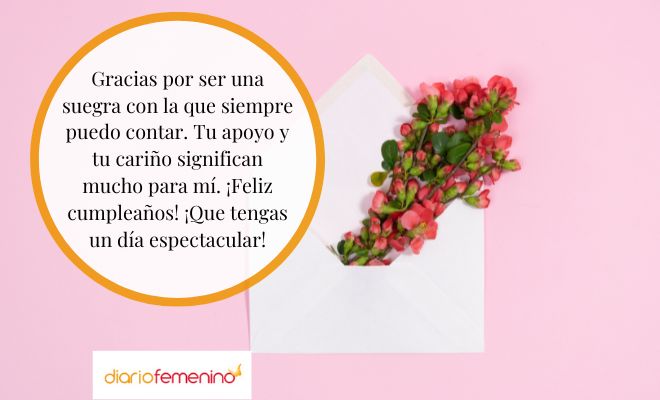 Felicitaciones de agradecimiento por el cumpleaños de una suegra