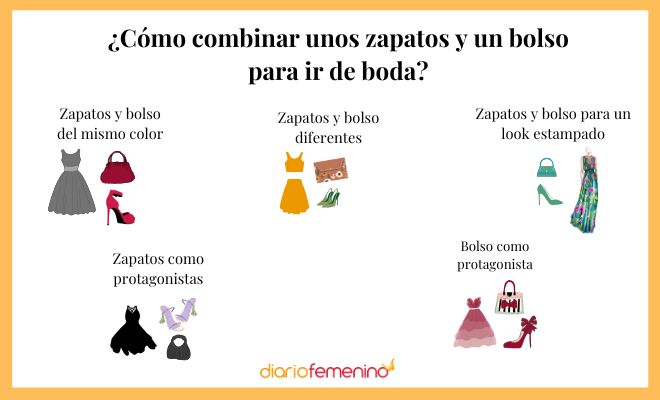 Formas de combinar zapatos y bolso para ir de boda