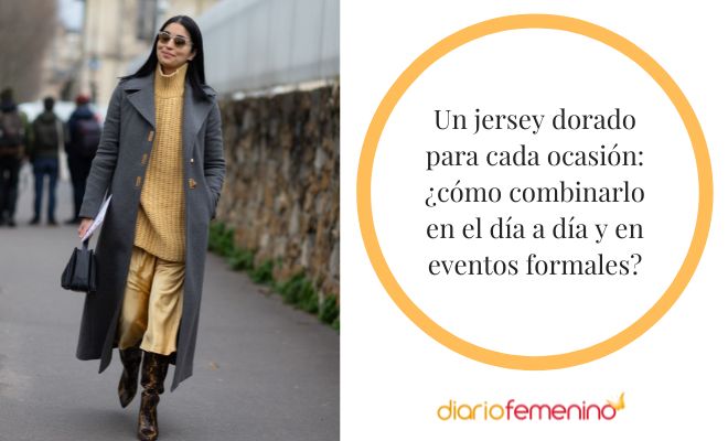 Ideas de looks con un jersey dorado