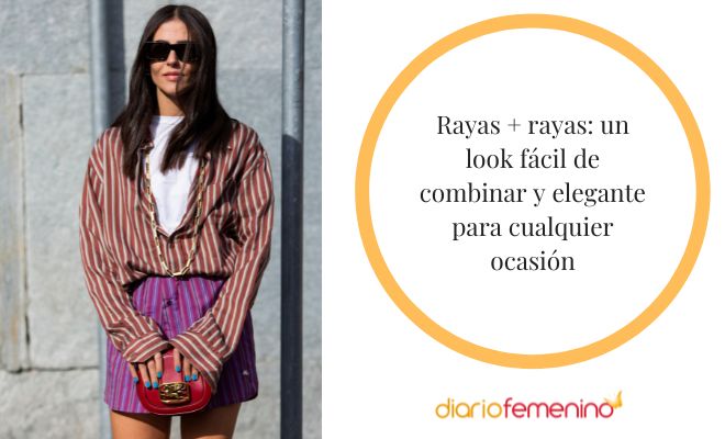 Cómo combinar el estampado de rayas con otros prints