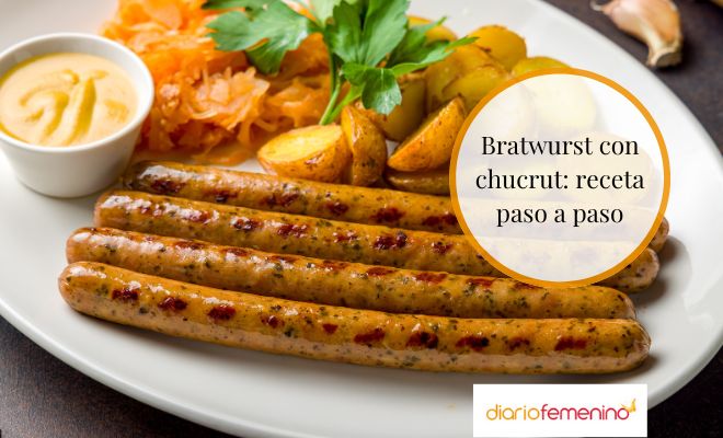 Cómo hacer bratwurst con chucrut paso a paso