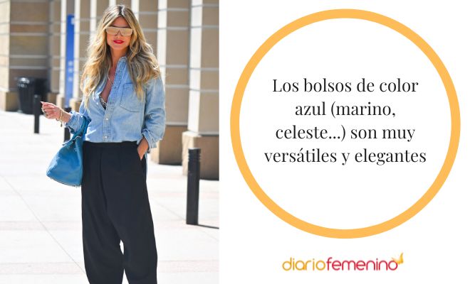 Ideas para combinar un bolso azul