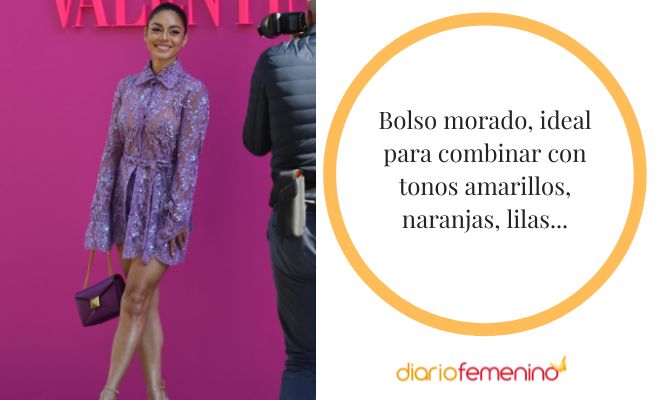 La mejor manera de combinar un bolso morado