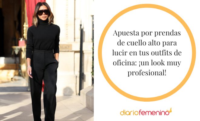 Cómo combinar el cuello alto para ir a la oficina