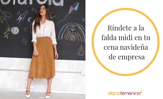 Falda midi, ideal para cenas de empresa