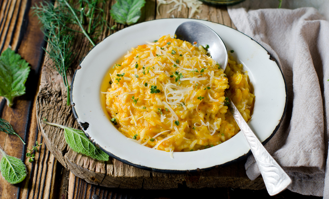 Risotto de calabaza para Navidad