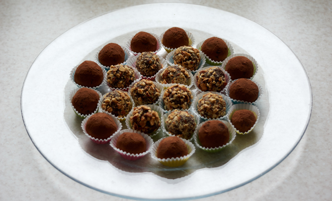 Trufas veganas de chocolate